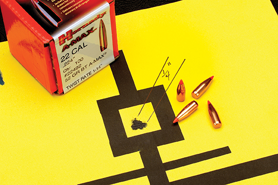 After a varmint hunt out west with the H-S Precision rifle team, a handload back home came up with the quarter-inch group with 37.1 grains of IMR-4064.